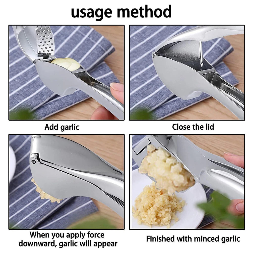 Garlic Mincer Tool Garlic Press Detachable for Easy Cleaning Super Easy To Use Garlic Presser with Easy-Squeeze Ergonomic Handle