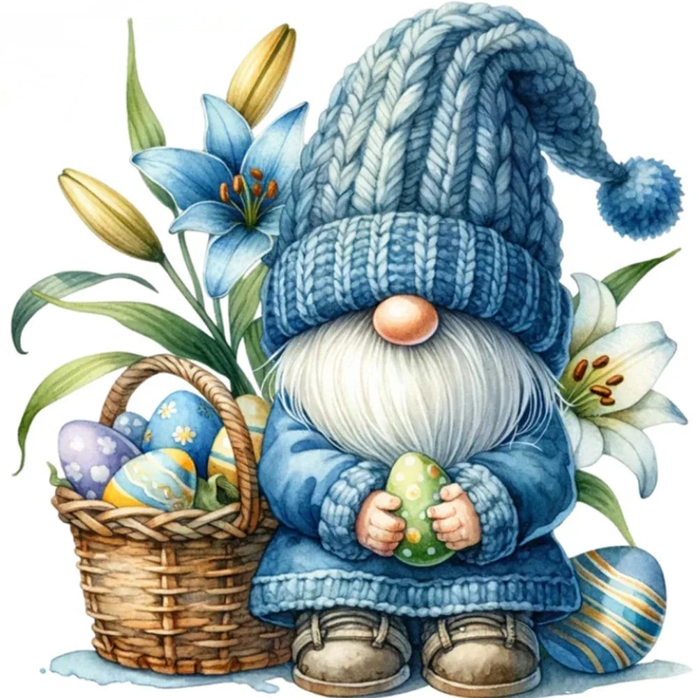30*30CM 5D DIY Full Round Drill Diamond Painting Easter Gnome Egg Kit Home Decoration Art Craft Mosaic Painting