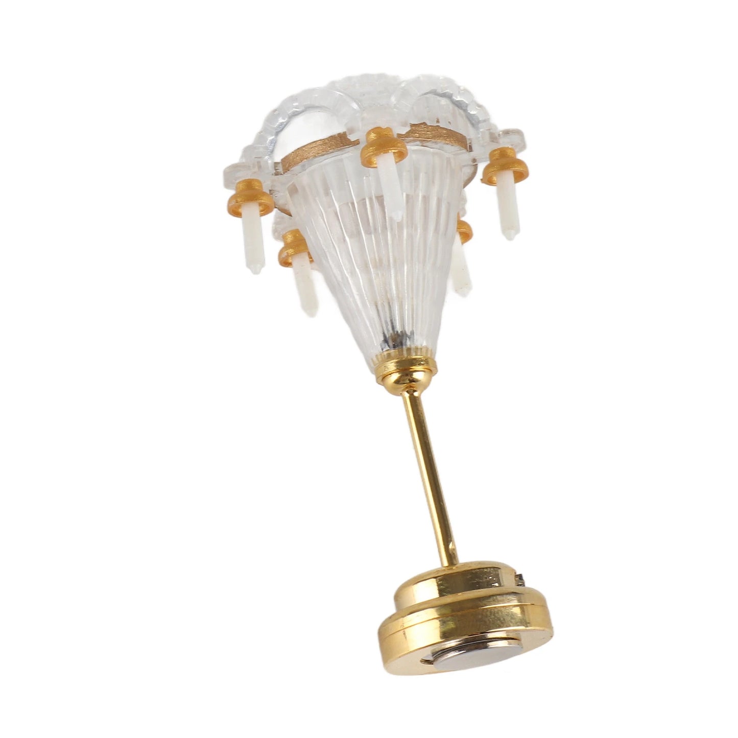 【New】Miniature Chandelier 1/12 Scaled Vivid Decorative Ceiling Lamp with 5 LED Candle for Dollhouse LED Miniature Chandelier