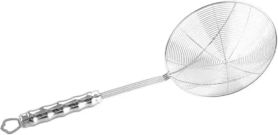 Stainless Steel Wire Mesh Colander Long Handle Kitchen Food Strainer for Cooking 18cm Skimmer Spoon for Noodles Vegetables