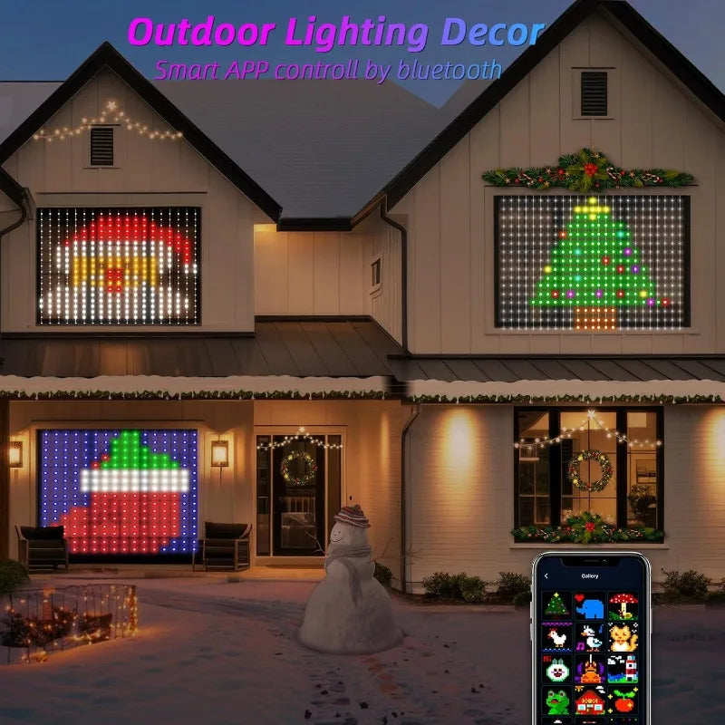 MIMI RGB Curtain Lights 400LEDs,Smart LED Curtain Light,IP65 Waterproof,Smart LED Wall Lights with APP&Remote