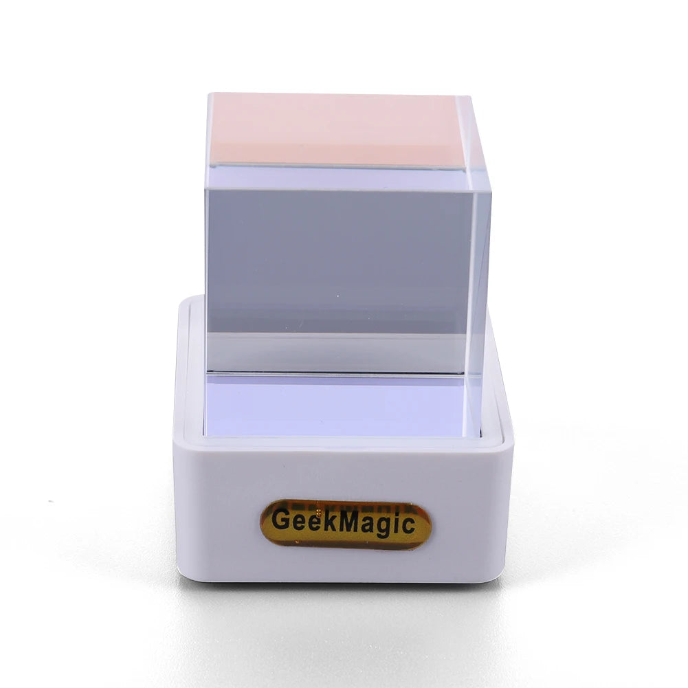 Crystal Cube Photo Display Holographic Desktop Smart Weather Station Digital Clock with GIF Animations Album