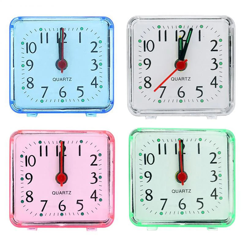 Bedside Student Alarm Clock Analog Alarm Square Crystal Candy Color Desktop Decor Clock Bedroom Electronic Alarm Clock