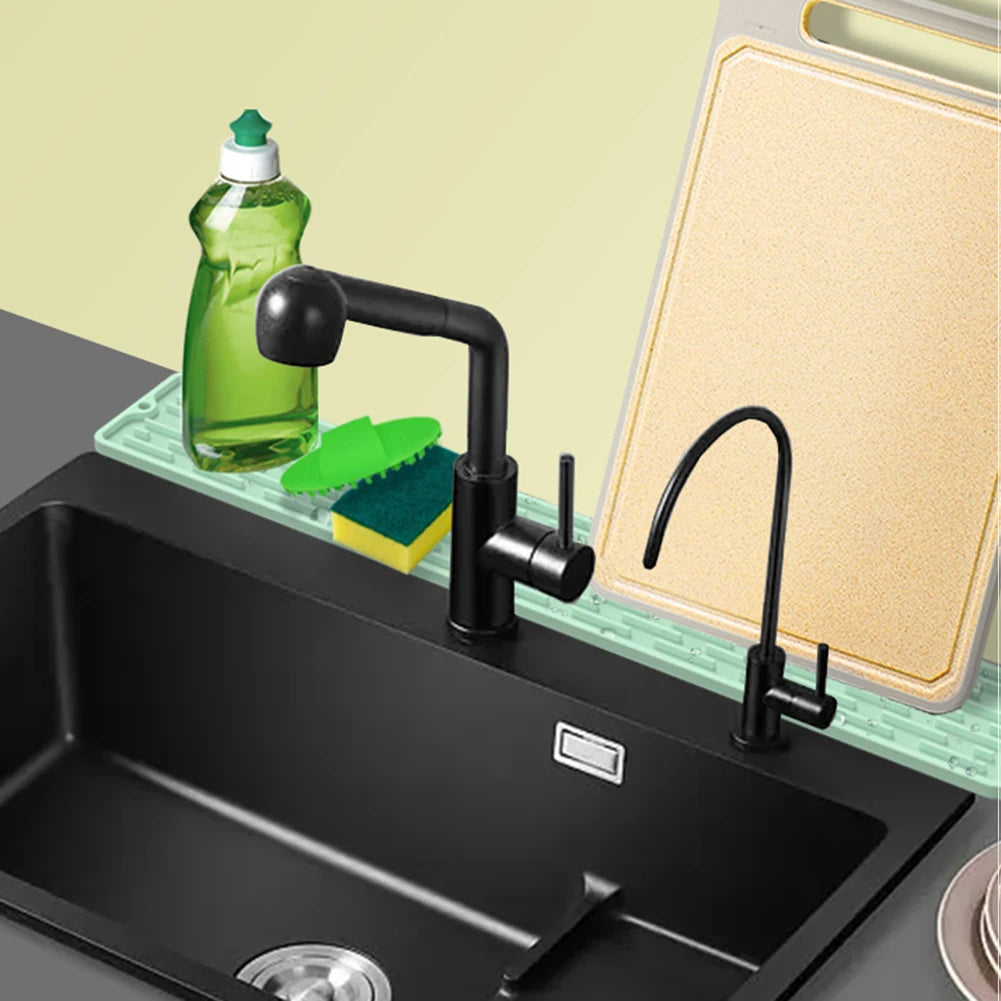 1pcHome Gadgets Silicone Faucet Mat Waterproof Cleaning Faucet Splash Catcher Mats Heat-insulation for Home Bathroon Accessories