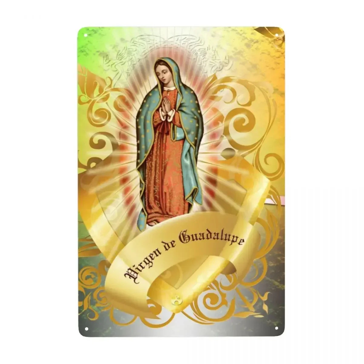 Retro Virgin Mary Of Guadalupe Metal Tin Sign - Custom Mexico Catholic Saint Plaque, Pub Cafe Yard Home Decor