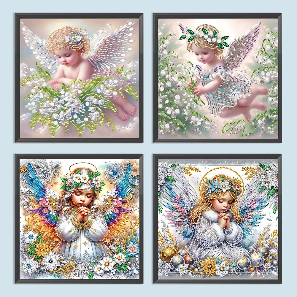 5D DIY Partial Special Shaped Drill Diamond Painting Kit Angel Child Decoration