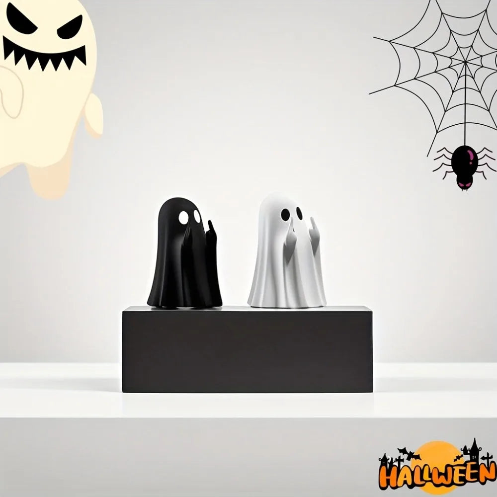 2pcs Small Ghost Scare You Creative Halloween Cute Ghost Ornaments for Home Office Party All Suitable