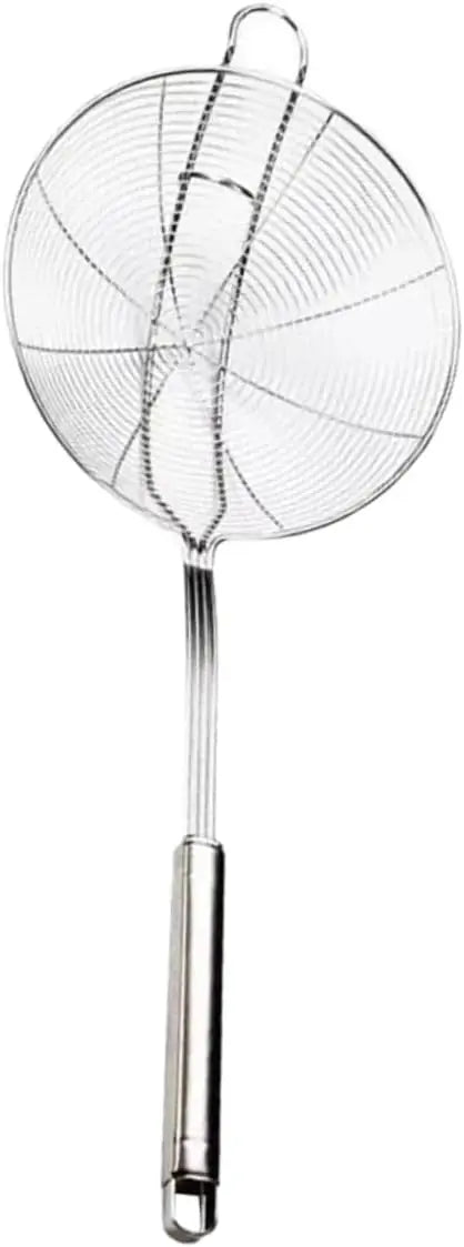 Stainless Steel Slotted Spoon with Hanging Hook Versatile Kitchen Strainer for Pasta Noodles and Frying Ergonomic Design and Ea