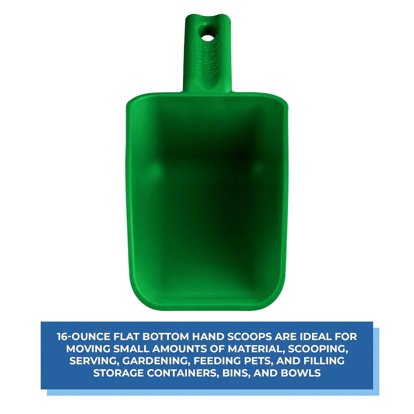 63002 Color-Coded Plastic Hand Scoop - BPA-Free Food-Safe Kitchen Utensils, Restaurant and Food Service Supplies, 16 oz, Green