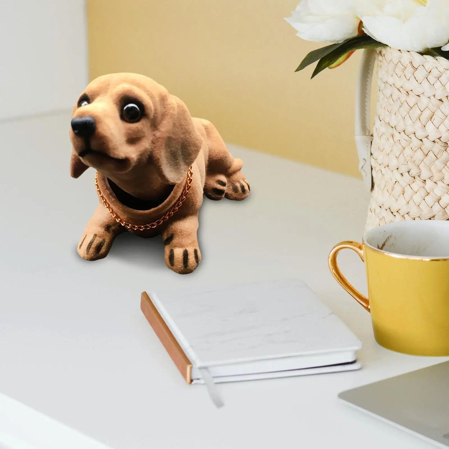 Bobble Head Dog Puppy Figurine Desktop Ornament Car Decoration Kids Toy