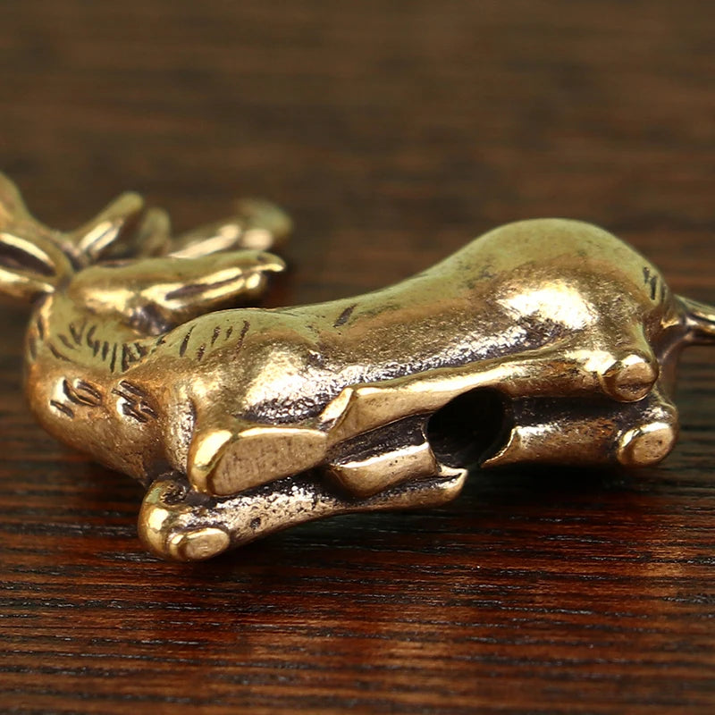 1Pc Retro Brass Christmas Elk Miniature Figurine Festival Decoration Accessories Mini Deer Statue Desktop Ornament Decors