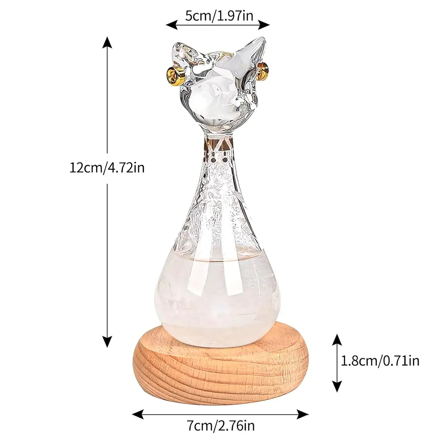 Glass Weather Predictor Bottle with Base Weather Forecast Station Animal Figurine for Home
