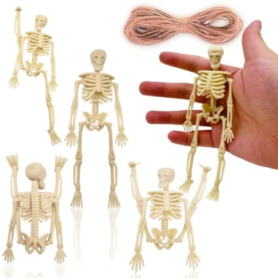 12Pcs Halloween Mini eleton Figurine 6 Posable eletons Decor Plastic eleton Figure for Halloween Spooky Home Decor Haunted Hoe