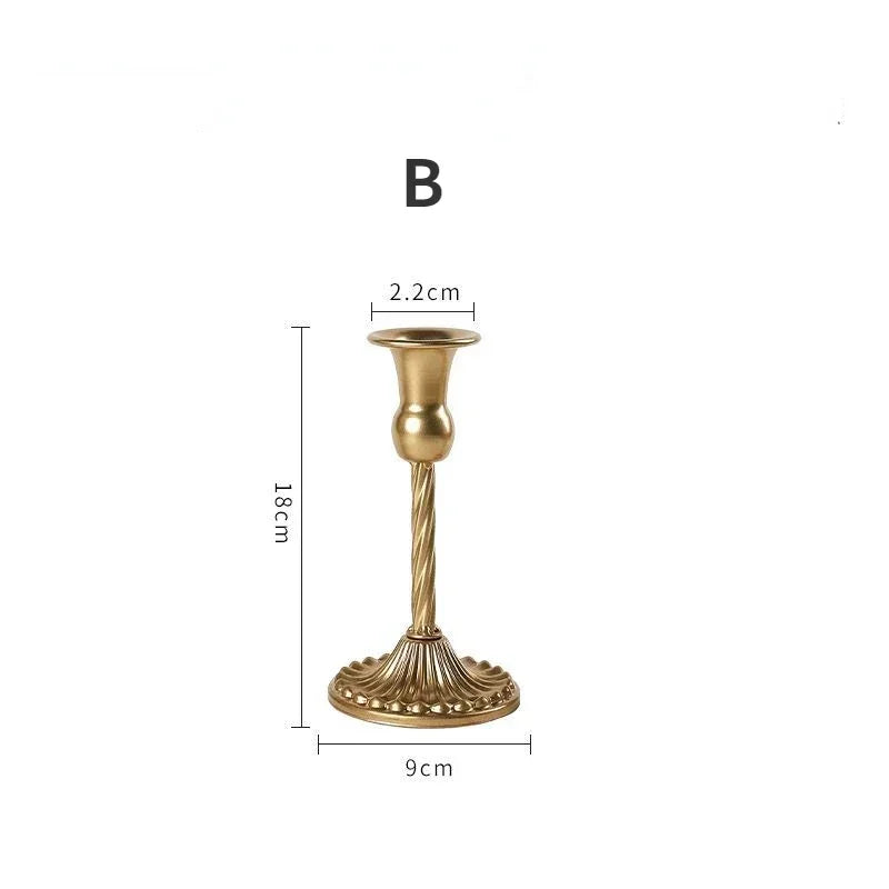 3pc Candlestick Holders Kit Brass Gold Candlestick Set Candle Holders Decorative Candlestick Stand for Wedding Party Dinning