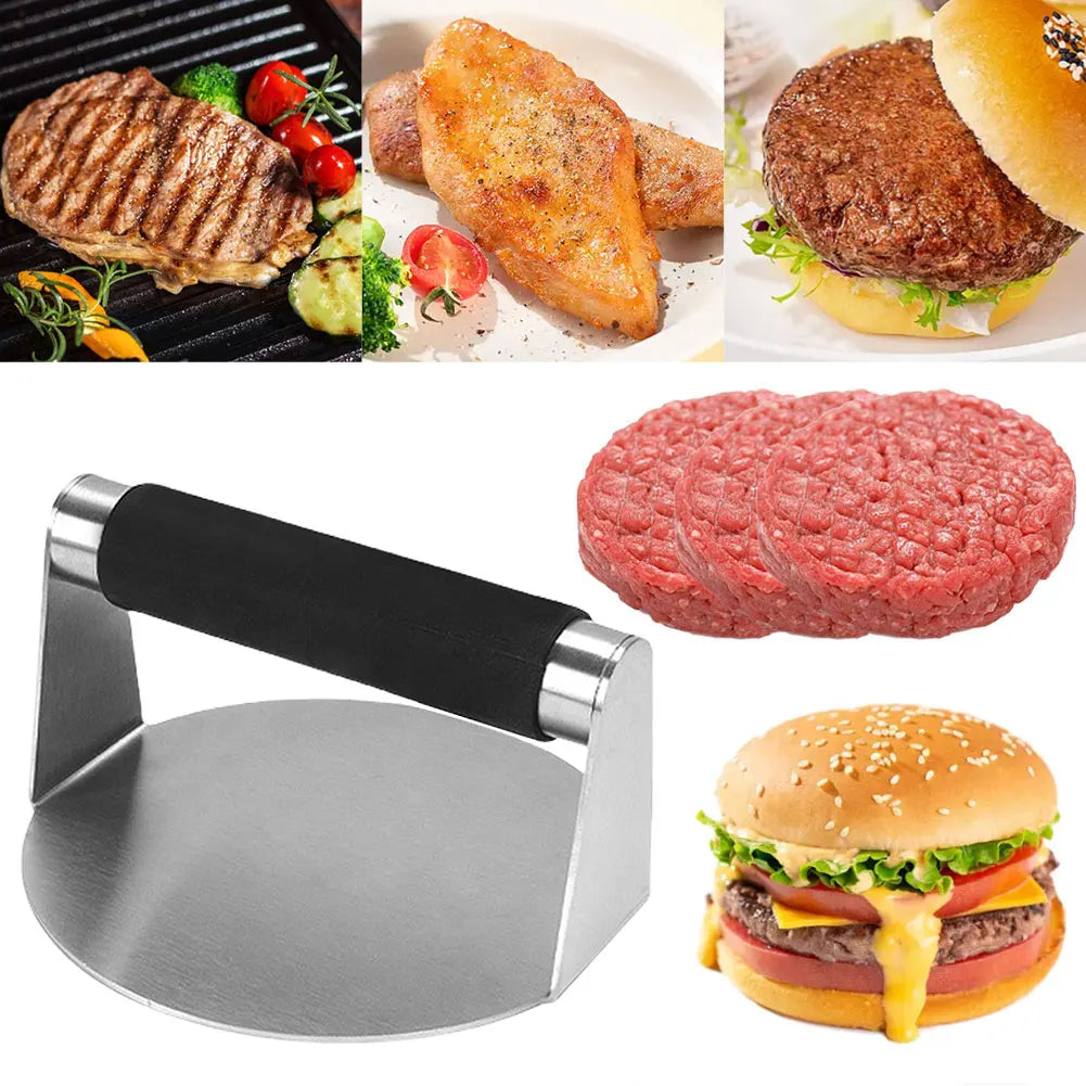Stainless Steel Smash Burger Press Hamburger Patties Meat Masher Circular Meat Press Mold for Deli Meats Kitchen Accessories