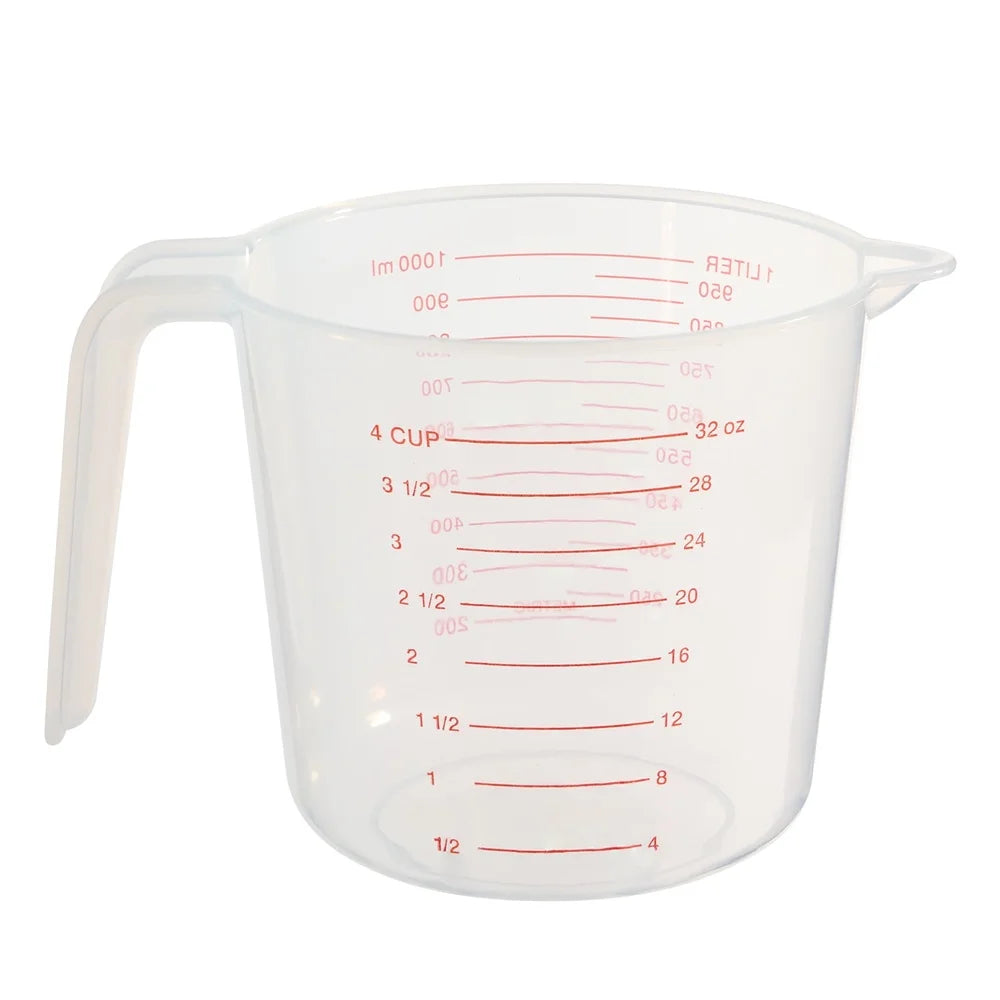 12 Pack 32 oz Clear PP Plastic Measuring Cups Easy Pour Spout Dishwasher Safe Imperial Metric Measurements Stackable Kitchen