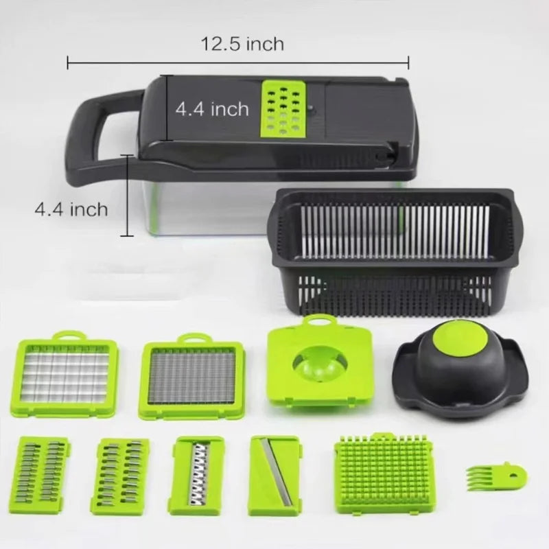 1-Pack 5-in-1 Vegetable Chopper - Thanksgiving Meal Prep Kit for Slicing, Dicing & Julienne