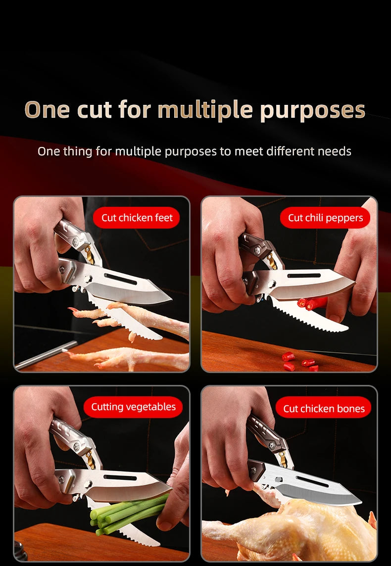 Heavy Duty Poultry Shears - A Must Have Kitchen Shears for Chicken and Meat Cutting - Stainless Food Kitchen Scissors