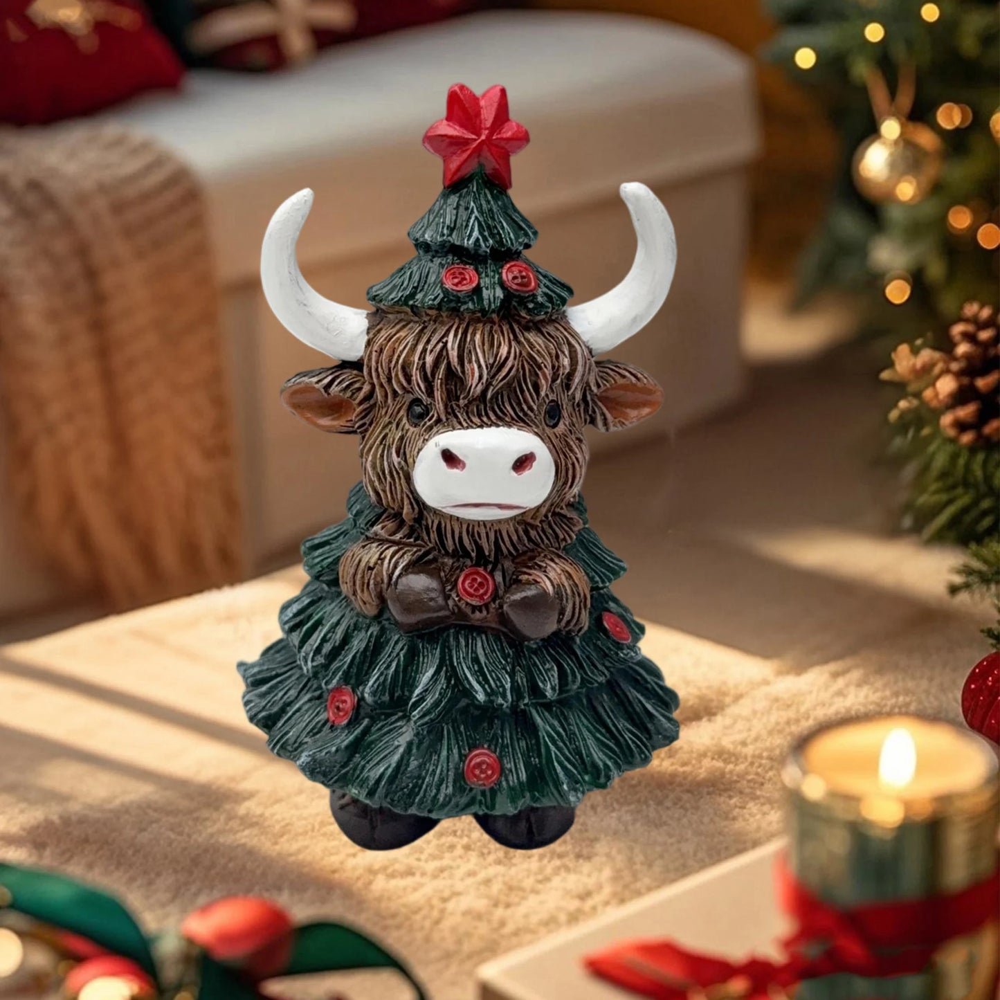 Christmas Reindeer Figurine Holiday Decor Elk Statue Ornament for Home Office Tabletop Decoration Gift 2021