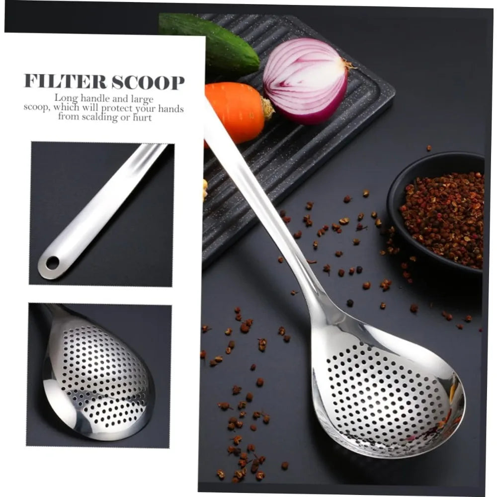 Kitchen Cooking Tool Stainless Steel Colander Slotted Ladle Spoon for Frying