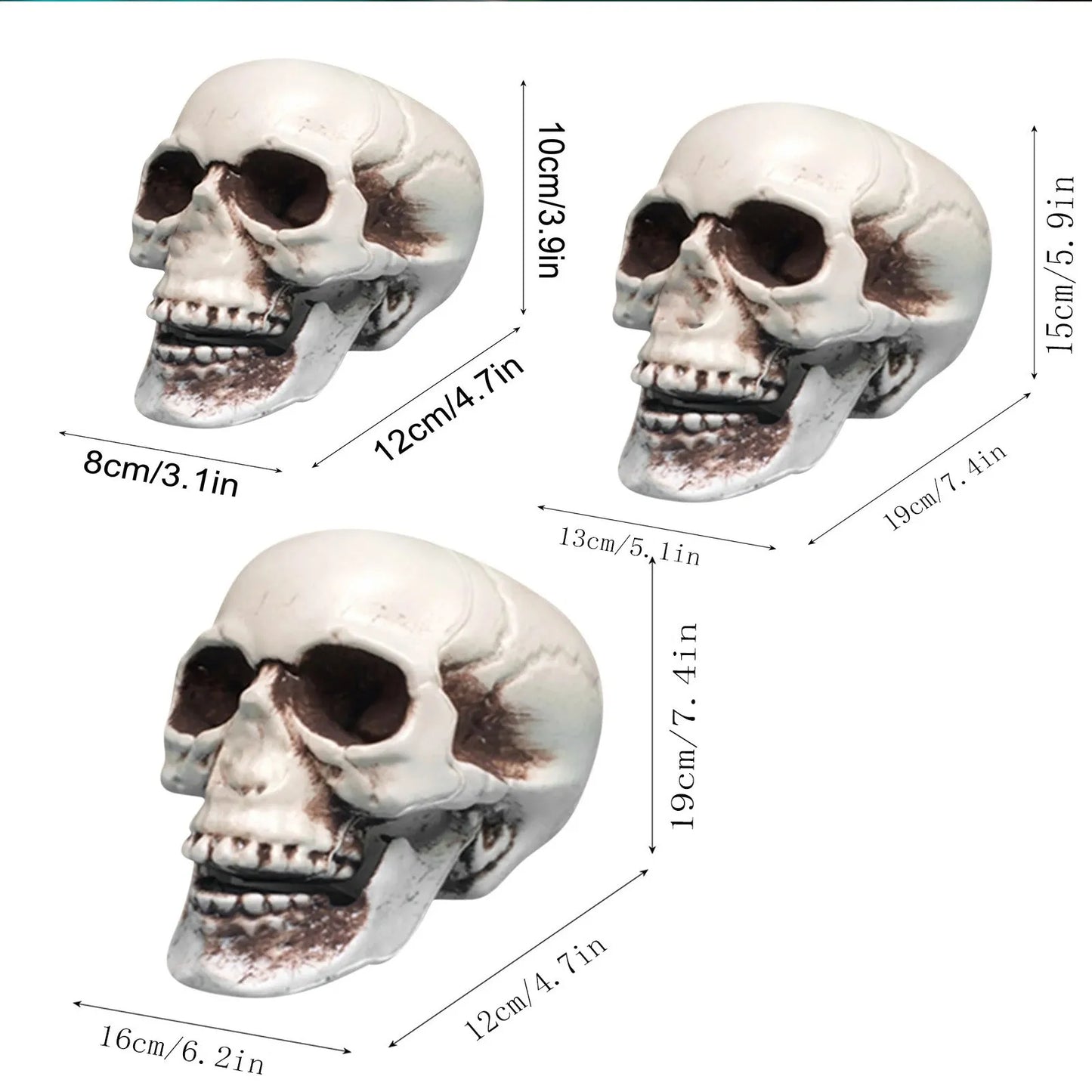 Halloween Large Medium And Small-Sizedskull Props Escape Room Haunted House Decoration Items And Props Decorative Party Supplies