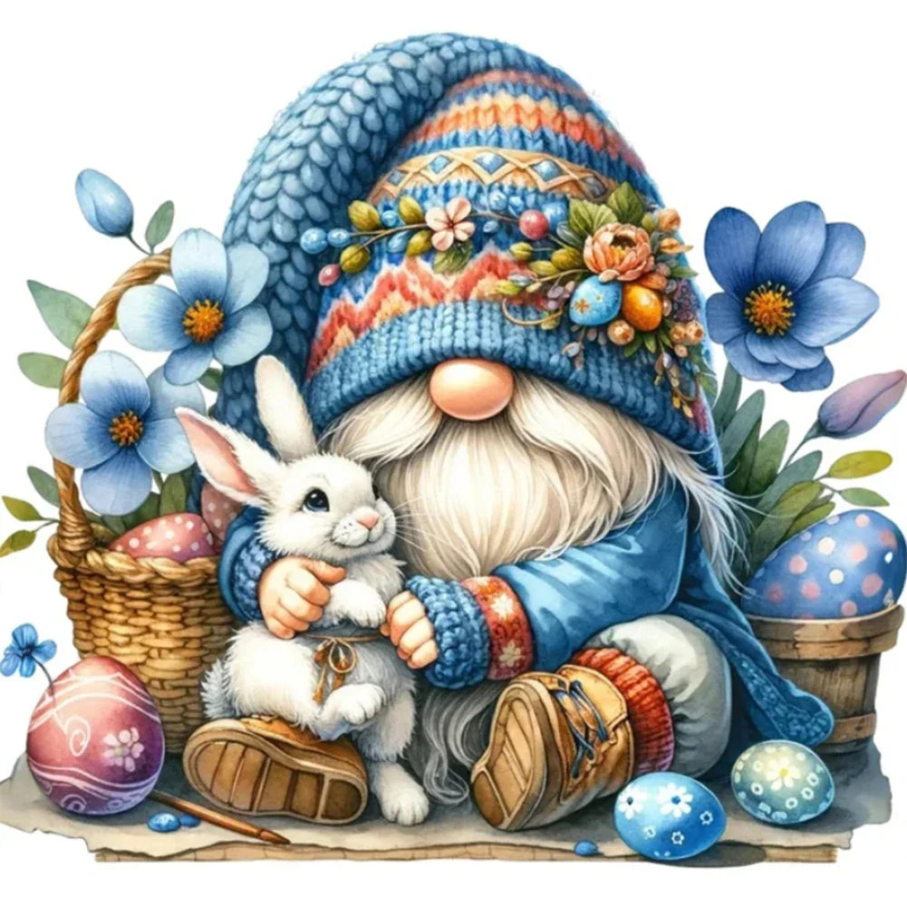 30*30CM 5D DIY Full Round Drill Diamond Painting Easter Gnome Egg Kit Home Decoration Art Craft Mosaic Painting