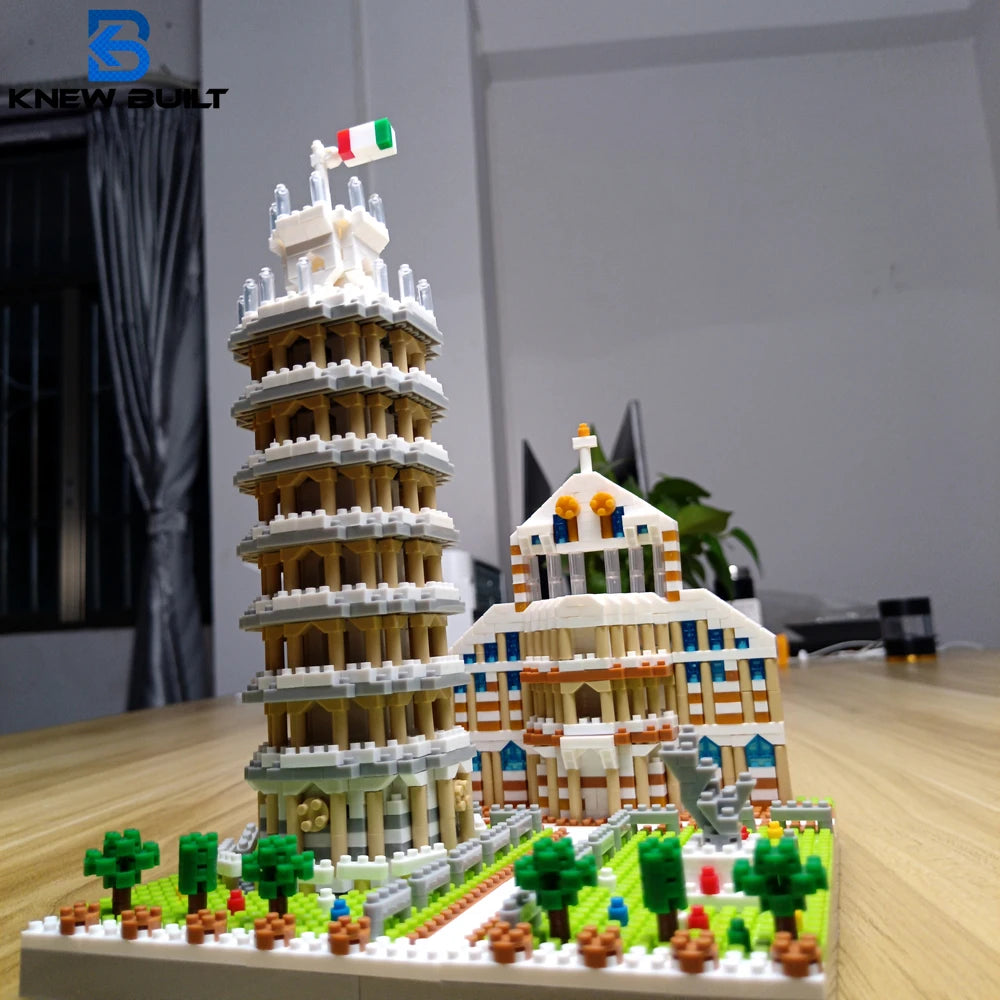 Leaning Tower of Pisa Micro Mini Building Blocks Toys-Cubicle and Home Décor,Historical Enthusiasts'Collectible,Educational