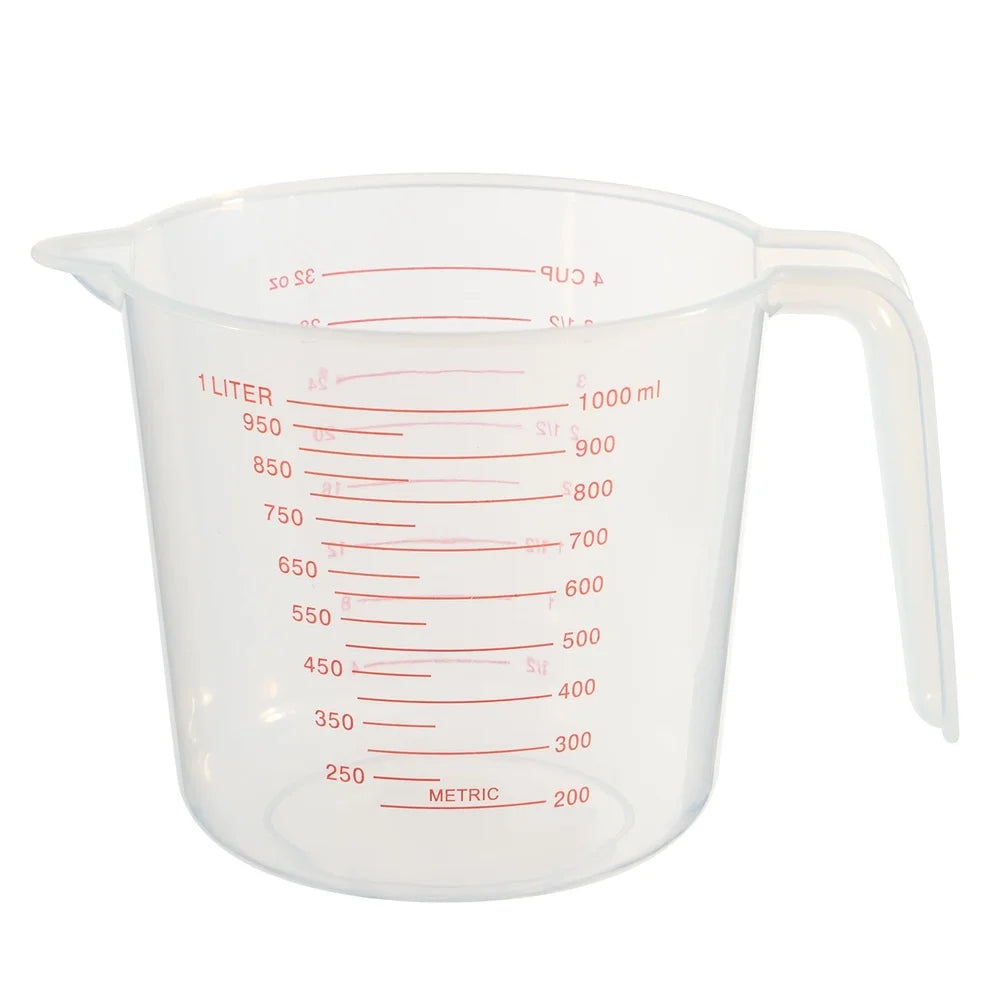 12 Pack 32 oz Clear PP Plastic Measuring Cups Easy Pour Spout Dishwasher Safe Imperial Metric Measurements Stackable Kitchen