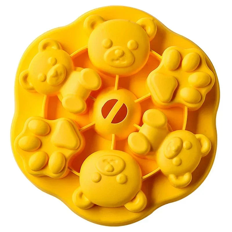 Silicone Cake Mold Steamed Pastry Mold Cartoon Chocolate Mold Baby Auxiliary Food Tools With Lid Cake Decoration Resin