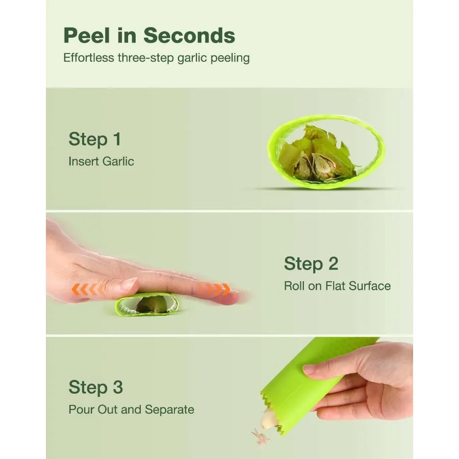 Garlic Press Rocker - Easy Squeeze Mincer & Crusher with Peeler, Effortless Kitchen Gadget for Fast Cooking, Dish Prep