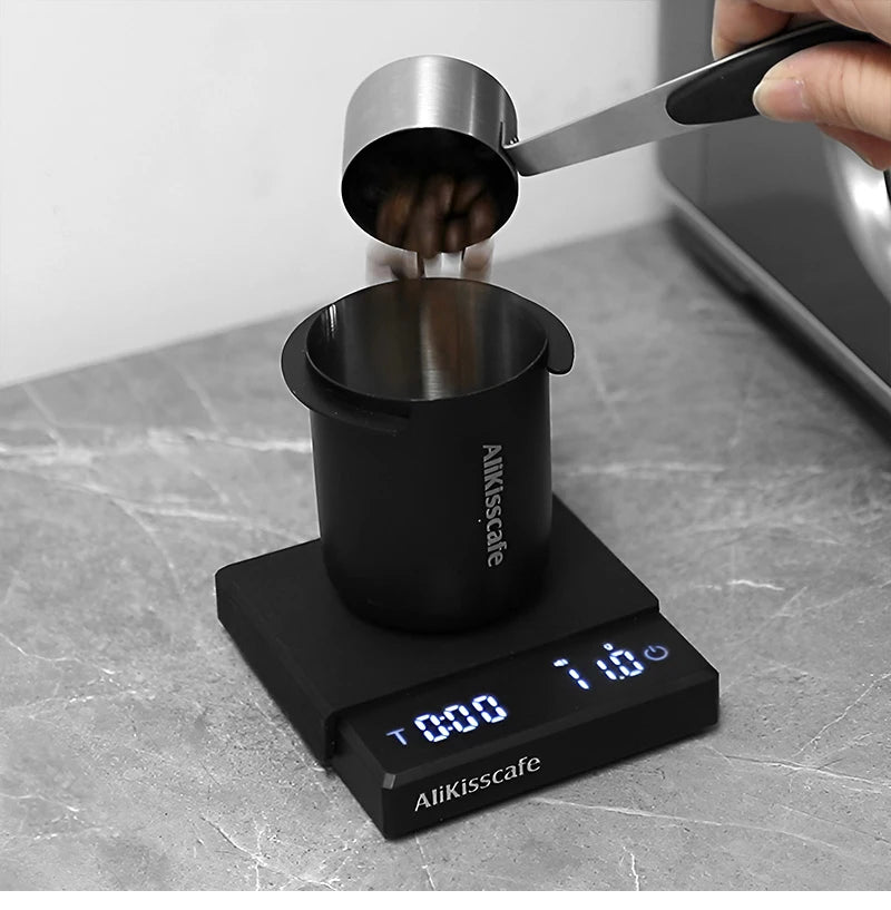 AliKisscafe Kitchen Coffee Scale Digital Scale With Timer Rechargeable Electronic Precision Espresso Accessory Barista Tool Gift