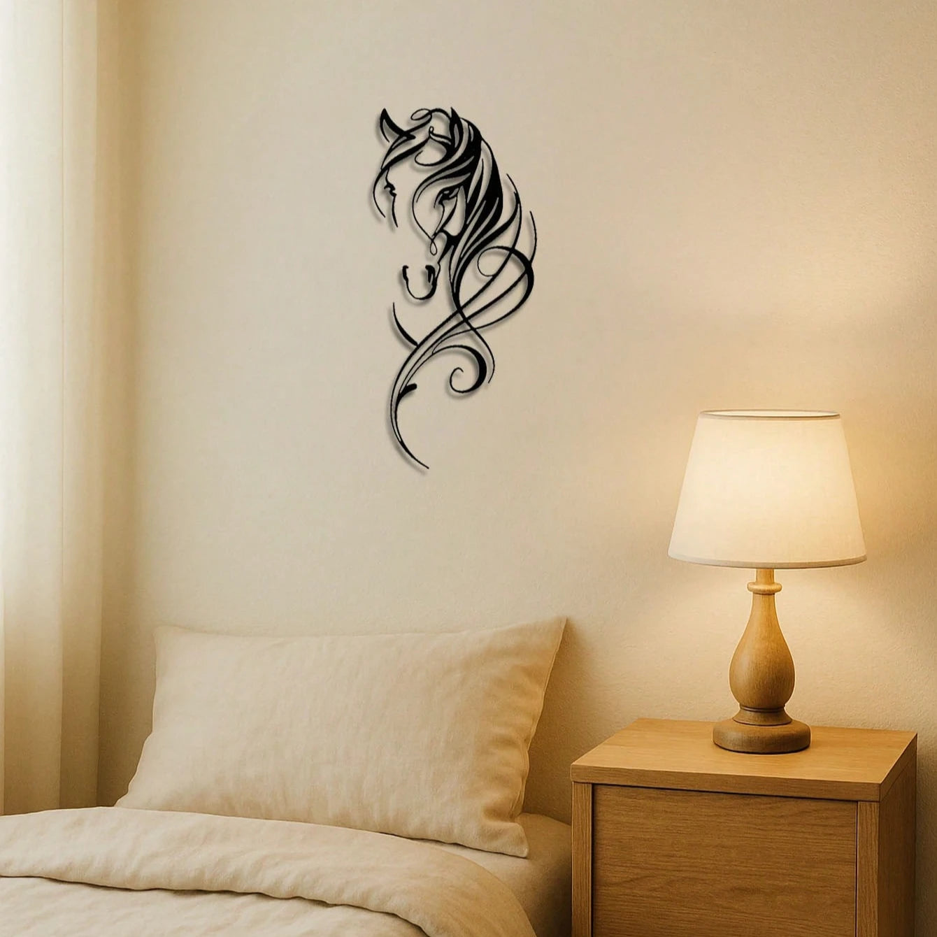 Modern Abstract Horse Metal Wall Sculpture – Industrial Decor – Halloween, Christmas Gift