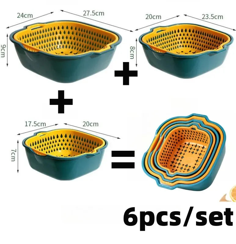 Reusable Kitchen Sink Vegetable drainer Fruit basket For fruit washing Plastic basin vegetable washing basin drain basket Basin