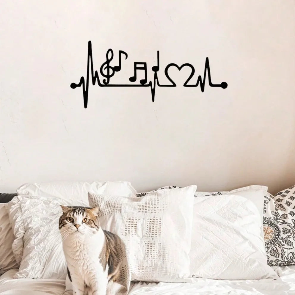 Music & Love Metal Wall Art - Couple-Themed Decor for Indoor/Outdoor Use. Ideal Anniversary Gift for room, or Dining Room.