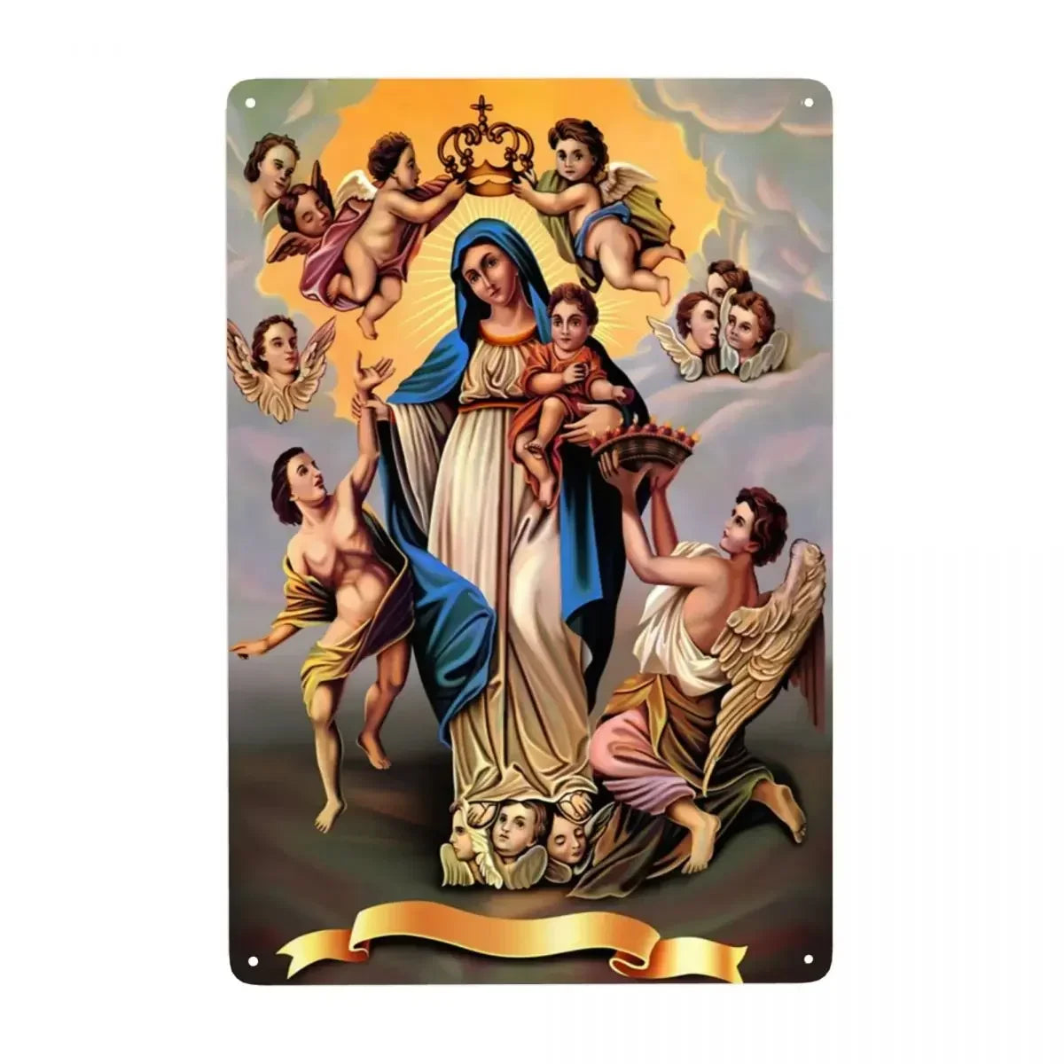 Retro Virgin Mary Of Guadalupe Metal Tin Sign - Custom Mexico Catholic Saint Plaque, Pub Cafe Yard Home Decor