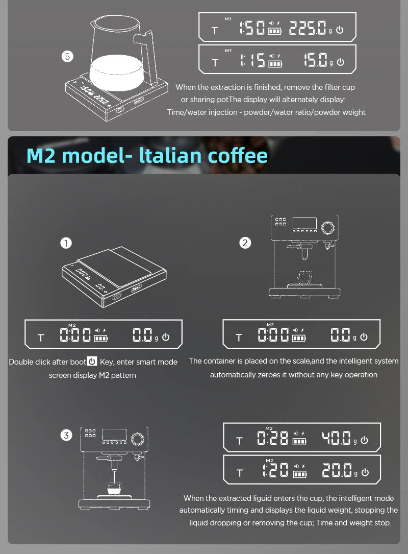 AliKisscafe Kitchen Coffee Scale Digital Scale With Timer Rechargeable Electronic Precision Espresso Accessory Barista Tool Gift