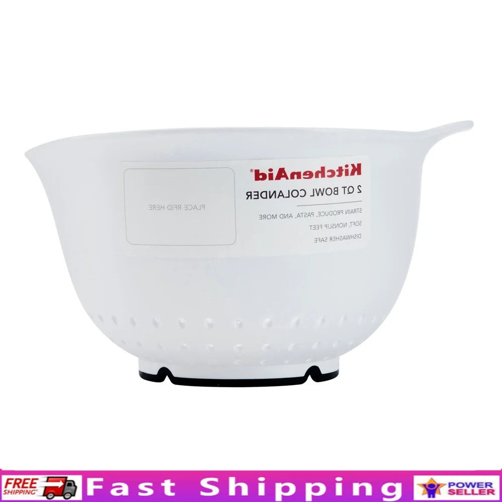 Universal Colander Bowl Straining Fruits Vegetables Pasta Nonslip Base Drainage
