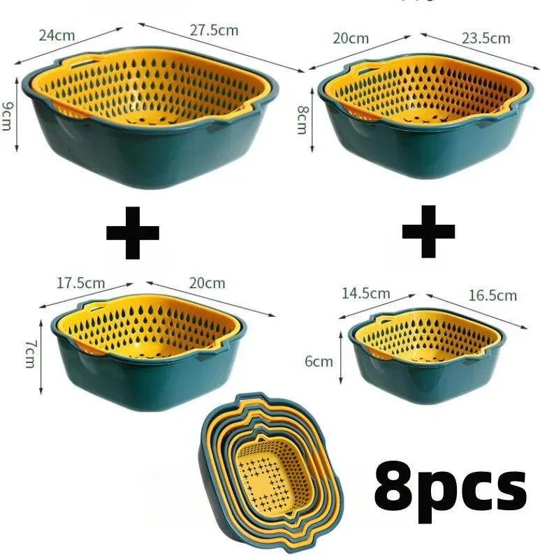 Reusable Kitchen Sink Vegetable drainer Fruit basket For fruit washing Plastic basin vegetable washing basin drain basket Basin