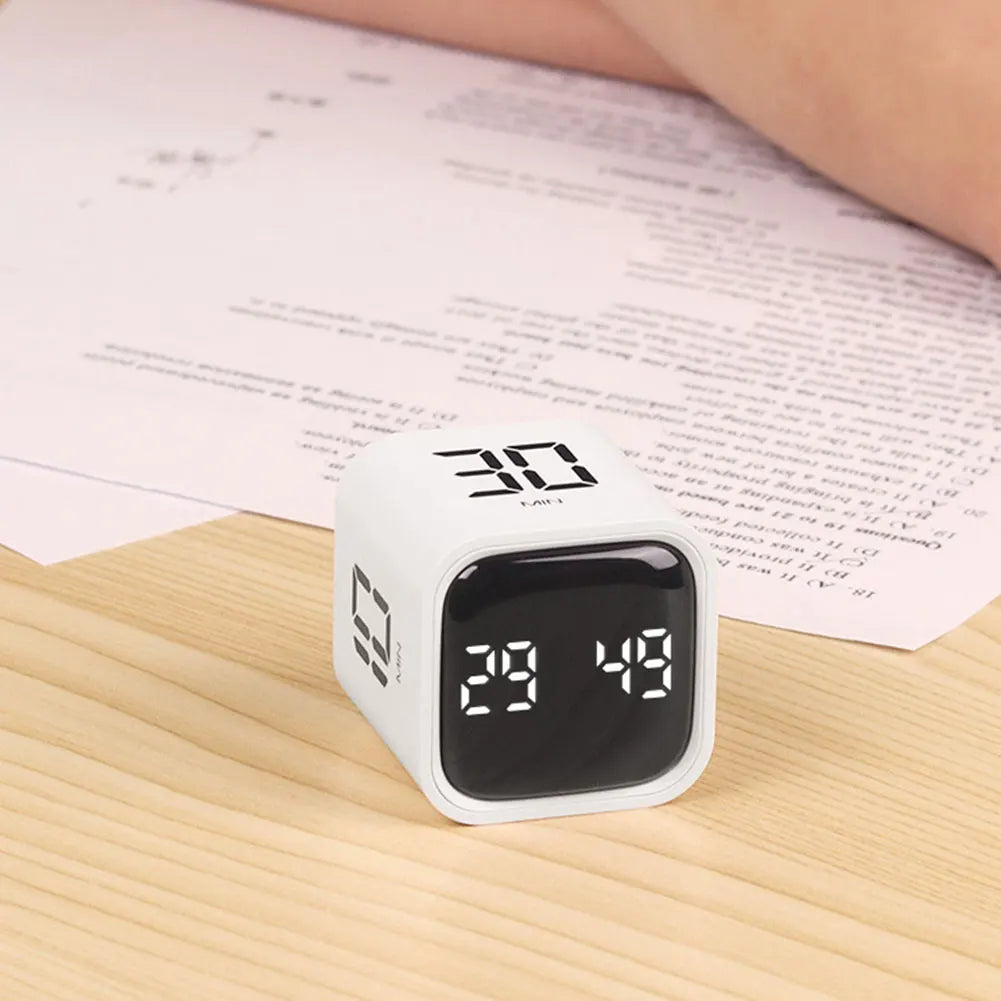 Productivity Cube Timer Mute Vibrate and Adjustable Sound Alert Mini Digital Timer Countdown Timer for Tasks Work Study Kitchen