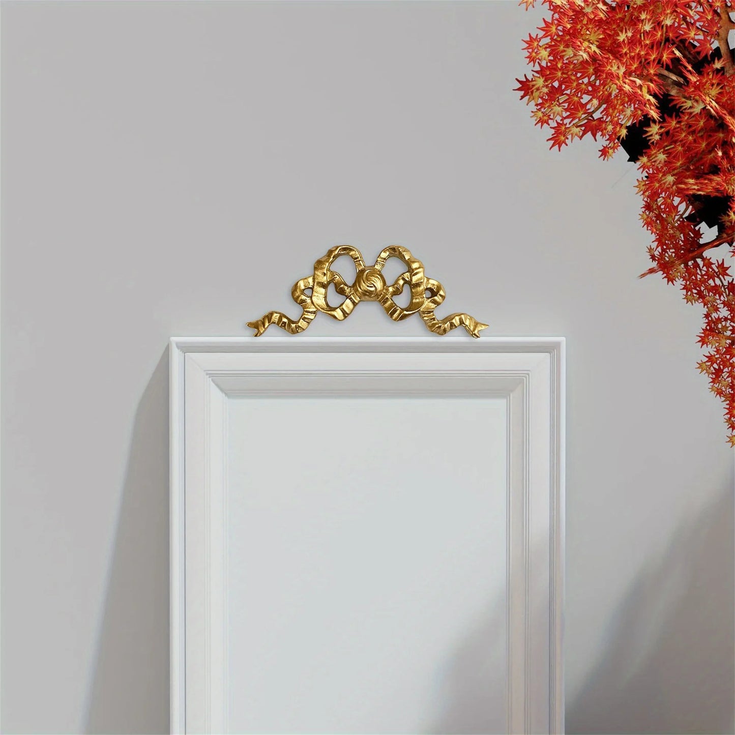Elegant Resin Bow Wall Decorative Appliques for DIY Craft Mirror Photo Frame - Golden Bow Wall Hanging Art