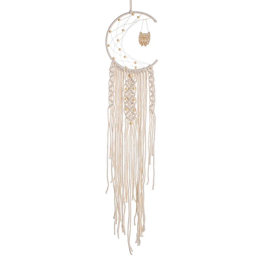 Nordic Bamboo Ring Cotton Thread Woven Tapestry Bohemian Wall Hanging Pendant Bedroom Living Room Decor