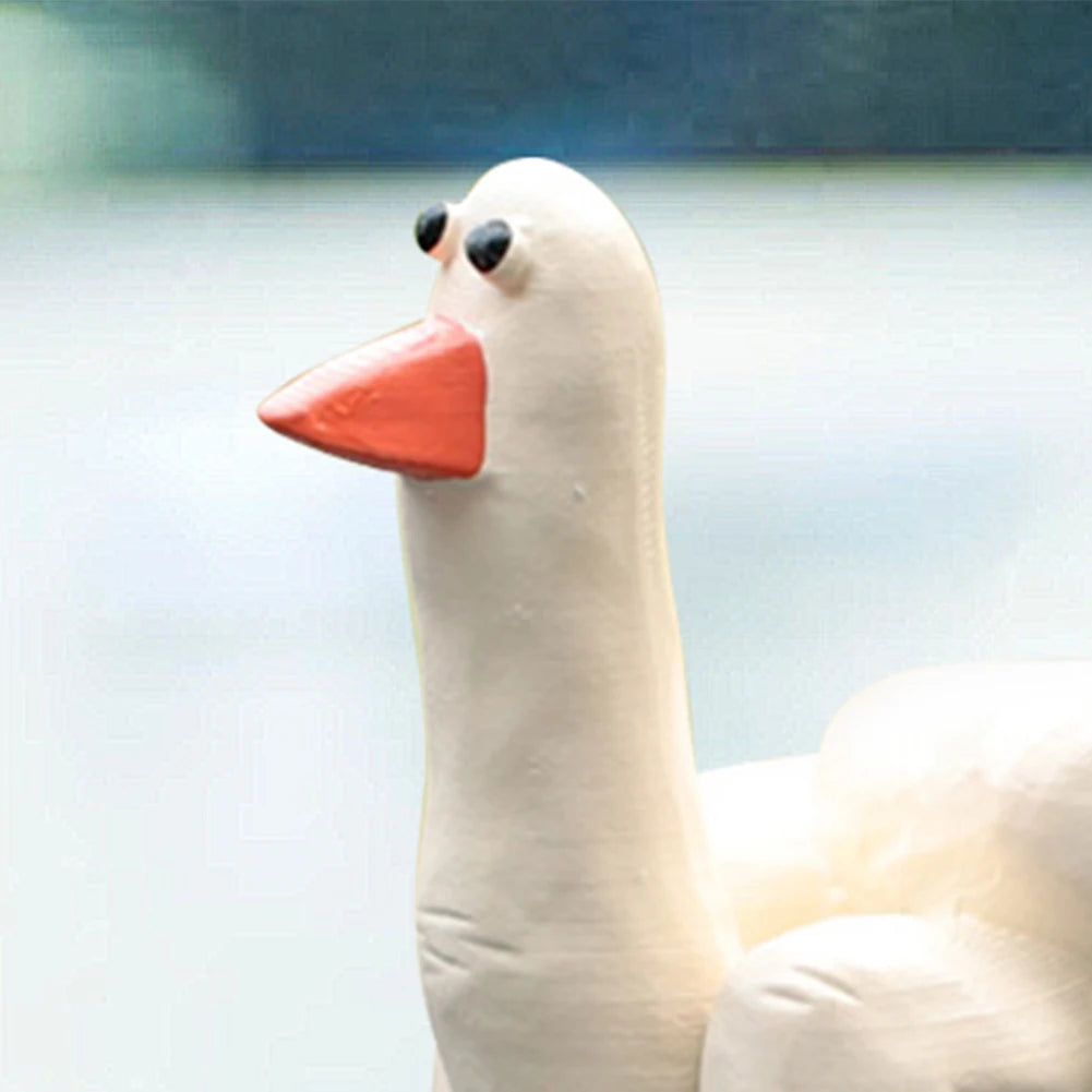 Middle Finger Duck Decorative Figurine Resin Tabletop Duck Ornament 7.5cm Funny Duck Statue for Home Garden Desk Decoration