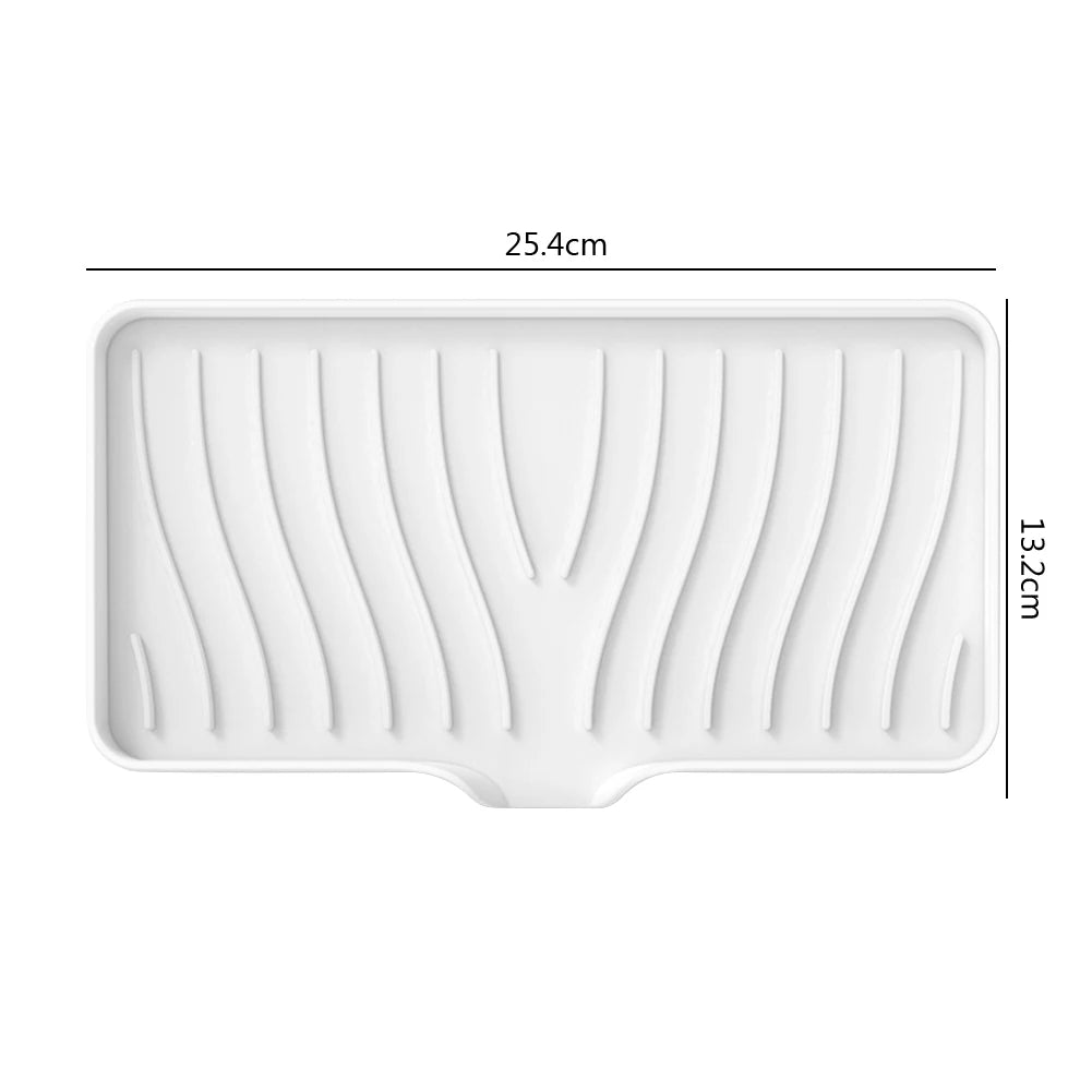 Silicone Drain Pad Countertop Protector Water Splash Catcher Mats Double-sided Faucet Splash Guard Tray Bathroom Kitchen Gadgets