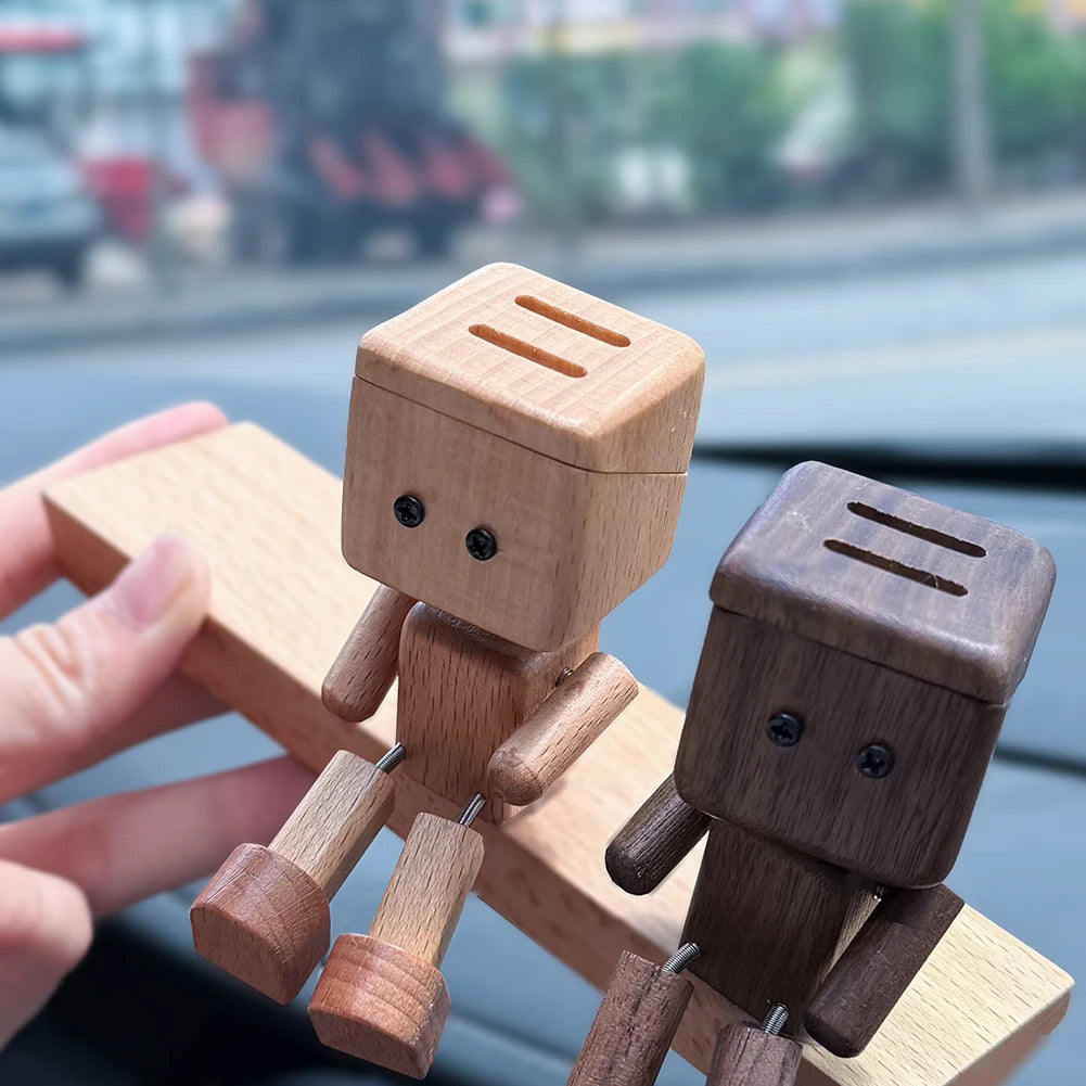 Handmade Shaking Feet Doll Funny Wood Desktop Decor Creative Wooden Man Figurine Handcrafted Statue for Car Dashboard Decor