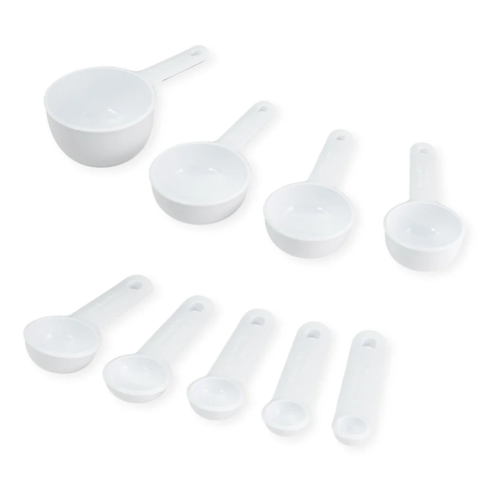 9 Piece Measuring Cups Spoon Set Soft Grip Easy Read Dishwasher Safe Kitchen Tools Wet Dry Ingredients Cooking Baking
