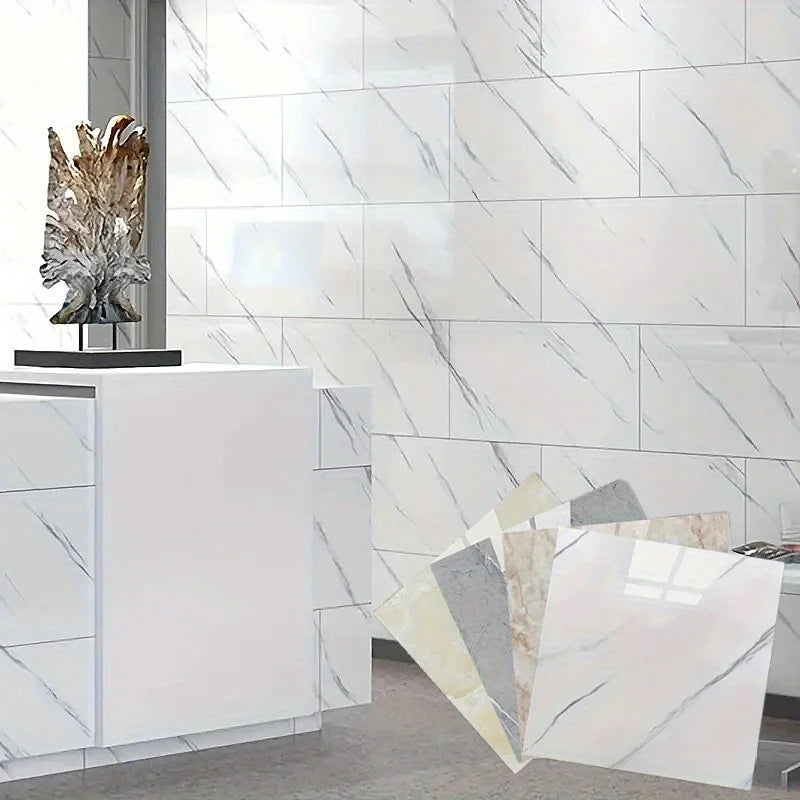30PCS Peel - off Thickened Floor Stickers: Imitation Marble for Furniture Decoration