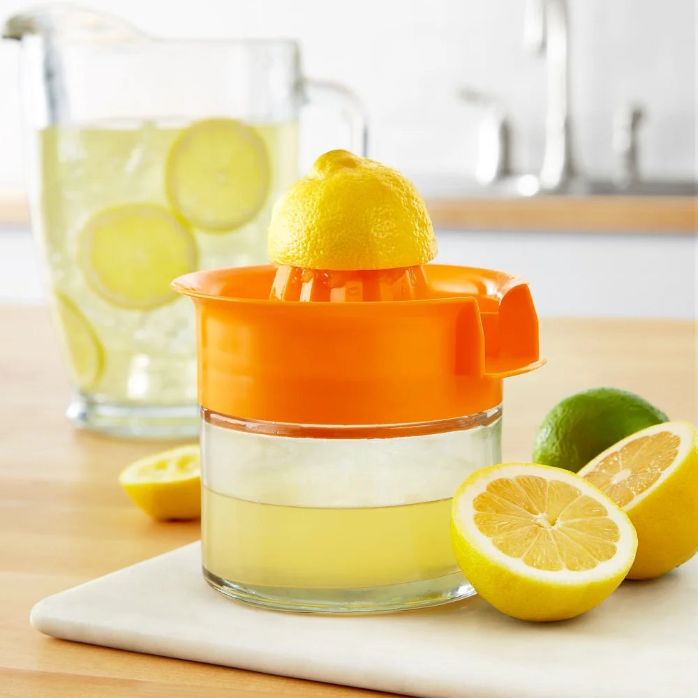 Citrus Juicer 10 Ounce Easy Screw Top Glass Plastic Dishwasher Safe Durable Kitchen Tool Fresh Juice Preparation