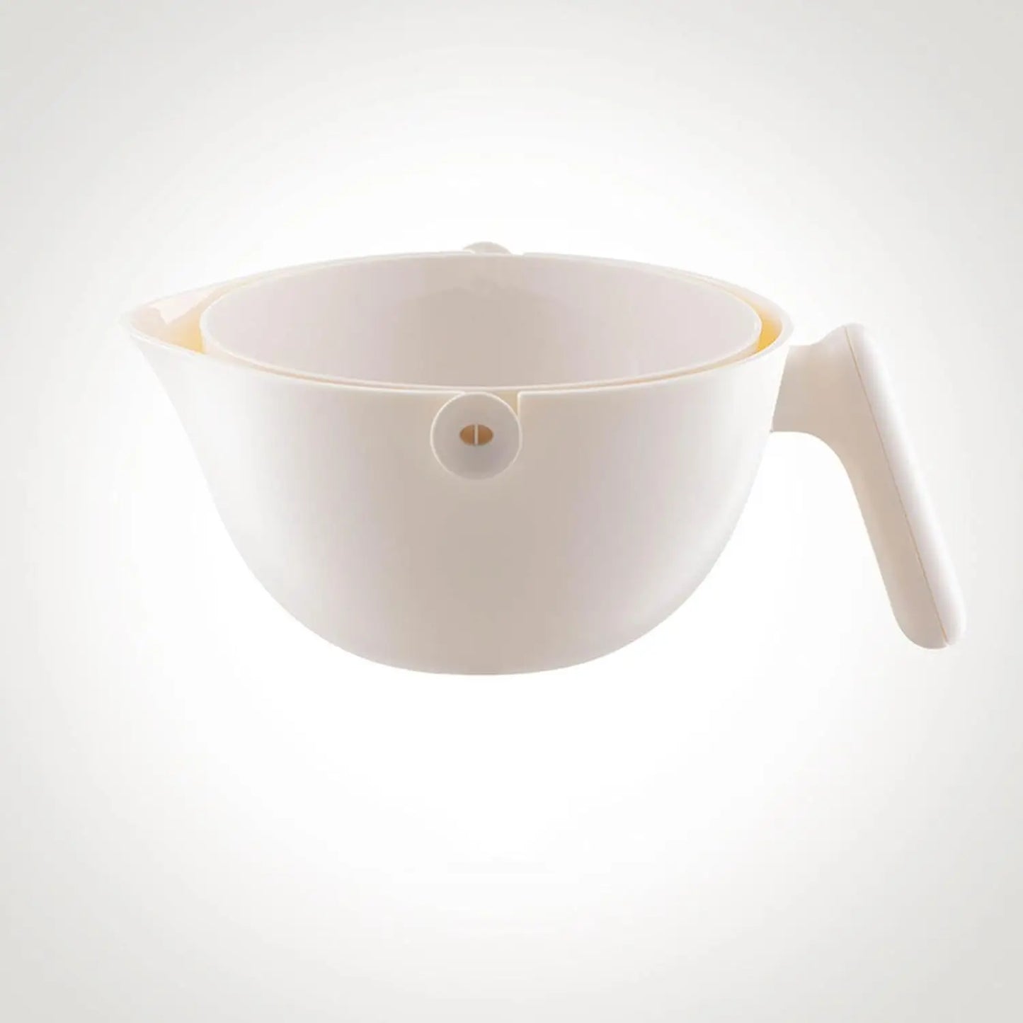 2 in 1 Kitchen Colander Set, Vegetable and Fruit Rotating Cleaning Colander with Handle, for Fruits Vegetables Pasta Noodles Was