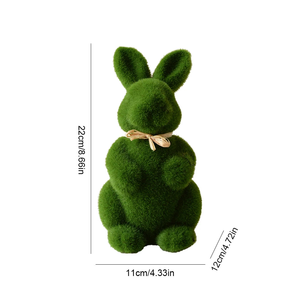 Easter Moss Rabbit Figurine Simulation Moss Foam Easter Bunny Decor Festive Decoration Easter Bunny Decor for 2024 Spring Easter
