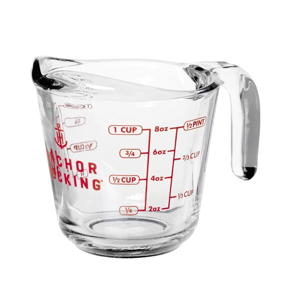 2 Pack Glass Measuring Cups 8oz Oven Microwave Dishwasher Safe Etched Metric Imperial Lines Easy Pouring Kitchen Tool